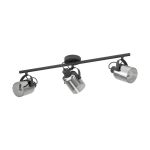Eglo Loftlampe Berregas Stål Sort Krom | IP20 - Egnet til 3x E27 