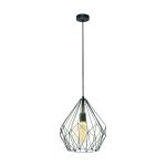 Eglo Pendel Lampe Carlton Stål Sort | IP20 - Egnet til 1x E27 