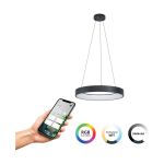 Eglo Pendel Lampe Marghera-Z Stål Sort 27.5W 3150lm - 827-865 Justerbar Hvid + RGB | IP20 - Zigbee Dæmpbar