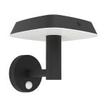 Eglo Vægbelysning Dreoli Solar Sort 8W 970lm - 830 Varm Hvid | IP65 - Bevægelsessensor