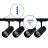 Bright Choice Komplet sæt 1-Fase Rail 1 Meter Sort | incl. 4x Spot + GU10 2700K 3W Dæmpbar + Endedæksel, Strømstik