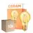 Fordelspakke 10x Osram Vintage 1906 LED E27 Pære Filament Guld 7.5W 865lm - 825 Ekstra Varm Hvid | Erstatter 60W