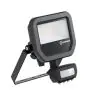 Ledvance LED Projektør Aluminium Sort 8W 1200lm 100D - 840 Kold Hvid | IP65 - Bevægelses- Og Lyssensor - Symmetrisk