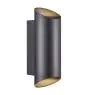 Nordlux Nico Vægbelysning Aluminium Sort Up & Down | IP54 - Egnet til 2x GU10