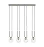 Emibig Pendel Lampe Glam Stål Sort | Egnet til 4x E14 - Max 10W