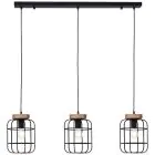 Brilliant Gwen Pendel Lampe Metal Træ Sort | Egnet til 3x E27