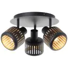 Brilliant Tyas Loftlampe  Aluminium Metal Sort Guld | 370mm -  Egnet til 3x E14