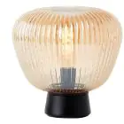 Brilliant Bordlampe Kaizen Glas Metal Sort Beige | 250mm - Egnet til 1x E27