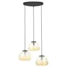 Brilliant Kaizen Pendel Lampe Glas Pendel Lampe Metal Sort Beige | 400mm - Egnet til 3x E27