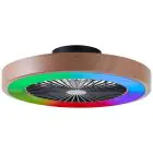 Brilliant Slimline Loftventilator Plast  Metal Beige Sort 36W 4700lm - 830-865 CCT+RGB | 490mm - Fjernbetjening Dæmpbar
