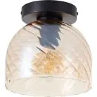 Brilliant Casto Loftlampe Glas Metal Sort Beige | 190mm - Egnet til 1x E27