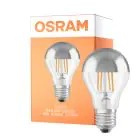 Osram Classic LED E27 Pære Filament Mirror Sølv 4W 400lm - 827 Ekstra Varm Hvid | Erstatter 35W