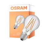 Osram Led Star Classic LED E27 Pære Filament Klar 4.9W 470lm - 827 Ekstra Varm Hvid | Lyssensor