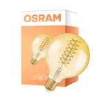 Osram Vintage 1906 LED E27 Globe Filament Guld 8.4W 806lm - 824 Ekstra Varm Hvid | Erstatter 60W - Dæmpbar
