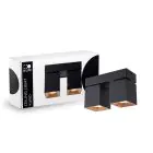 D'Lite Loftlampe Kubo Sort Vipbar og Beskyttelse Mod Brud | IP20 - Egnet til 2x GU10