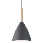 DFTP by Nordlux Pure 20 Pendel Lampe Metal og Træ Grå | Egnet til E27