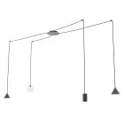 Emibig Pendel Lampe Fuji Stål Sort | Egnet til 1x E14 - Max 10W, 1x GU10 - Max 10W, 2x GX53 - Max 10W