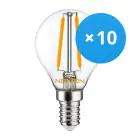 Fordelspakke 10x Noxion Lucent LED E14 Kugle filament klar 4.5W 470lm - 827 ekstra varm hvid | erstatter 40W