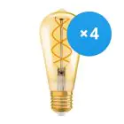 Fordelspakke 4x Ledvance Vintage 1906 LED E27 Pære guld 4W 300lm - 820 ekstra varm hvid | erstatter 25W