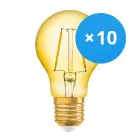 Fordelspakke 10x Osram Vintage 1906 LED E27 Pære filament guld 2.5W 220lm - 824 ekstra varm hvid | erstatter 25W