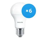 Fordelspakke 6x Philips MASTER Value LED Pære E27 Pære matt 7.8W 1055lm - 927 ekstra varm hvid | bedste farvegengivelse - dæmpbar - erstatter 75W