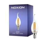 Noxion Lucent LED E14 Bøjet Tip Kerte filament klar 4.5W 470lm - 827 ekstra varm hvid | dæmpbar - erstatter 40W