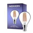 Noxion Lucent Lustre LED E14 Kugle filament klar 4.5W 470lm - 827 ekstra varm hvid | dæmpbar - erstatter 40W