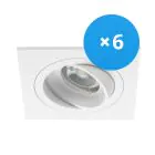 Fordelspakke 6x Noxion Forsænket Spot Boxi MR16 Vipbar Hvid | Udsnit 80mm - GU10 sokkel