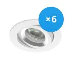 Fordelspakke 6x Noxion Forsænket Spot Drome MR16 Vipbar Hvid | Udsnit 69mm - GU10 sokkel