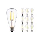 Fordelspakke 10x Noxion Lucent LED E27 Pære filament klar 4W 470lm - 827 ekstra varm hvid | erstatter 40W