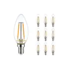 Fordelspakke 10x Noxion Lucent LED E14 Kerte filament klar 2.5W 250lm - 827 ekstra varm hvid | dæmpbar - erstatter 25W