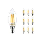 Fordelspakke 10x Noxion Lucent LED E14 Kerte filament klar 4.5W 470lm - 827 ekstra varm hvid | erstatter 40W