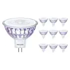 Fordelspakke 10x Philips Master Value LED Spot GU5.3 MR16 7.5W 621lm 60D - 927 ekstra varm hvid | bedste farvegengivelse - dæmpbar - erstatter 50W