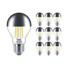 Fordelspakke 10x Philips Classic LED Pære E27 Pære mirror 7.2W 650lm 650lm - 827 ekstra varm hvid | dæmpbar - erstatter 60W