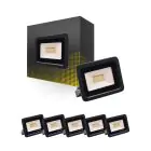 Fordelspakke 6x Bright Choice LED Projektør 20W 2000lm 100D - 840 Kold Hvid | IP66 - Symmetrisk
