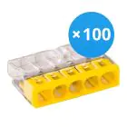 Fordelspakke 100x Wago 2273-205  Forbindelsesstykke| 5 Stålwire Tilslutning
