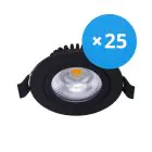Fordelspakke 25x Noxion LED Vipbar Slim Spot Sort Runde 6W 550lm 60D - 927 Ekstra Varm Hvid | 85mm - IP54 - Dæmpbar - Bedste Farvegengivelse