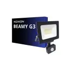 Noxion LED Projektør Beamy G3.1 Sort 30W 3300lm 110D - 840 Kold Hvid | IP44 - Bevægelses- og Lyssensor - Symmetrisk 