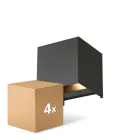 Fordelspakke 4x D'Lite Vægbelysning Elingen Sort Up & Down 4.9W 480lm - 830 Varm Hvid | IP65