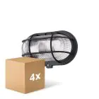 Fordelspakke 4x D'Lite Vægbelysning Ecco Sort Oval | IP44 - Egnet til 1x E27