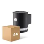 Fordelspakke 4x D'Lite Vægbelysning Solis Solar Sort Up & Down - 830 Varm Hvid | IP54 - Bevægelsessensor