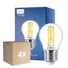 Fordelspakke 4x Philips MASTER LED Lustre E27 Kugle Filament Klar 2.5W 340lm - 922-927 Dim To Warm | Bedste Farvegengivelse - Dæmpbar - Erstatter 25W