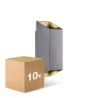 Fordelspakke 10x Nordlux Nico Vægbelysning Aluminium Antracit Up & Down | IP54 - Egnet til 2x GU10