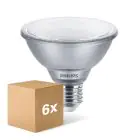 Fordelspakke 6x Philips Master Value LED Pære Reflektor E27 PAR30S 9.5W 760lm 25D - 930 Varm Hvid | Bedste Farvegengivelse - Dæmpbar - Erstatter 75W