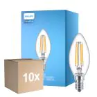 Fordelspakke 10x Philips Corepro LED Kerte E14 filament klar 6.5W 806lm - 840 kold hvid | erstatter 60W