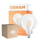 Fordelspakke 4x Osram SuperStar LED E27 Globe 125mm filament klar 7W 806lm - 822-827 Dim to Warm | dæmpbar - erstatter 60W
