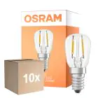 Fordelspakke 10x Osram Speciel T LED E14 Rørformet Filament Klar 1.6W 50lm - 824 Ekstra Varm Hvid | Erstatter 5W