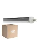 Fordelspakke 4x Ledvance Vandtæt Lysrender Fugttæt FLEX Ledningsgennemføring 42W 6800lm - 840 Kold Hvid | IP66 - Erstatter 2x 58W