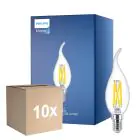 Fordelspakke 10x Philips MASTER LED E14 Bent-tip Kerte Filament Klar 3.4W 470lm - 922-927 Dim To Warm | Bedste Farvegengivelse - Dæmpbar - Erstatter 40W