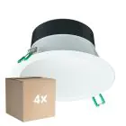 Fordelspakke 4x Philips LED Downlight Coreline DN142B Aluminium Hvid 9.8W 1200lm 60D - 840 Kold Hvid | Udsnit 155mm - IP20 - Hvid Reflektor